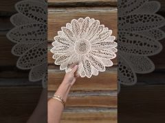 Сервировочный коврик Margrese Ажурный цветок Ø 38 см Золото 444-110 video 0