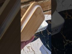 Масленка керамическая с бамбуковой крышкой и ножом для масла A-Plus 0480 емкость для хранения масла МАСЛЕНИЦА "Butter" OLens 0480 video 0