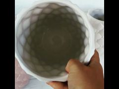 Ваза керамическая "Stone Flower Леонор" 16х16х30см, белый 733-247 video 1