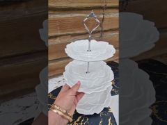 Фруктовница фарфор 3-х ярусная Stenson MC 2657 white video 0