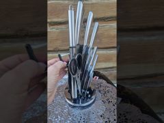 Набор ножей для кухни Edenberg EB-3618 на подставке 9 предметов video 0