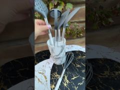 Поварежки БЕЛЫЙ пластик в стакане Maestro MR-1548-A video 0