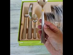 Столовый набор Maestro MR 1515 G 24 пр. (Нож ложка вилка) video 0