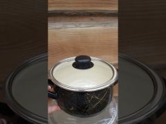Кастрюля эмалированная 3л черный мрамор Interos 18см 700 video 0