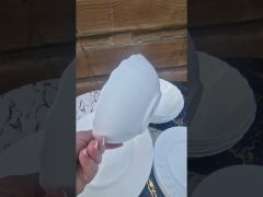 Столовый сервиз 19 предметов Luminarc Cadix (Франция), набор белых тарелок, белый сервиз Люминарк video 0