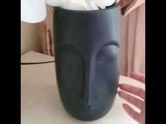 Ваза Лицо Черная матовая 25см Bonadi 733-453 video 0