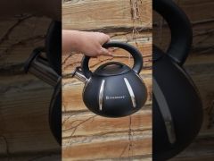 Чайник со свистком Edenberg 3л из нержавеющей стали с черной ручкой EB-8803 Black video 0