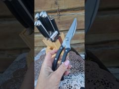 Набор кухонных ножей Edenberg с подставкой 9пр Дерево EB-3612 video 0