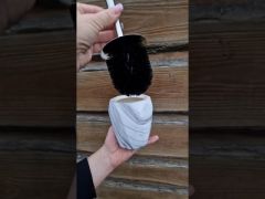 Ершик для унитаза с керамической подставкой Bonadi серо-белый мрамор 851-317 video 0