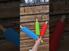 Скалка силикон универсальная Stenson MH-3396 22.9*6.5см Синяя video 0