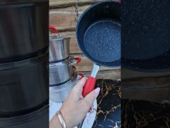 Набор Кухонной посуды из нержавеющей стали 8 пр. Красный Edenberg EB-2408 video 0
