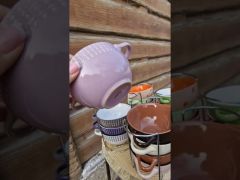 Пиалы с ушками на стойке 440 мл горох мелкий KW115 video 0