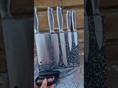 Набор кухонных ножей Edenberg на магнитной подставке EB-3614 video 0