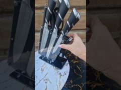 Набор Кухонных ножей на акриловой подставке Edenberg EB-3613 video 0