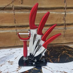 Набор кухонных керамических ножей с подставкой 6 предметов EB-7751 BL