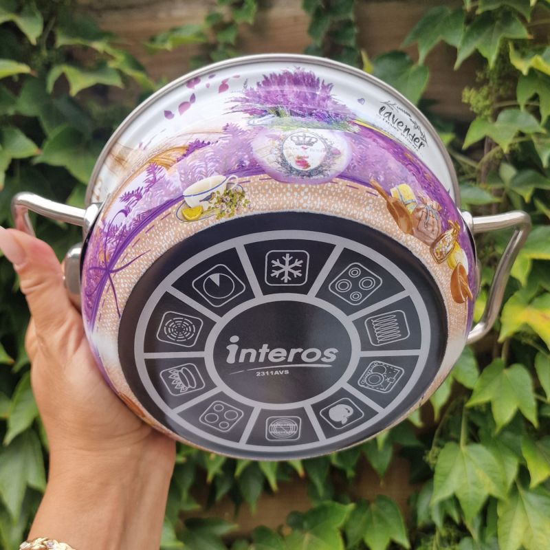 Кастрюля 1,5 л Лаванда эмаль Interos 16см 16707