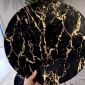 Подтарельник круглый Бонади 38см Marble черный мрамор с золотом 444-027
