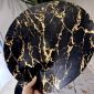 Подтарельник круглый Бонади 38см Marble черный мрамор с золотом 444-027