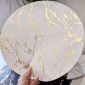 Подтарельник Круглый Бонади 38см Marble белый мрамор с золотом 444-026