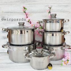 Набор кастрюль нержавеющих Edenberg 6 шт EB-4036