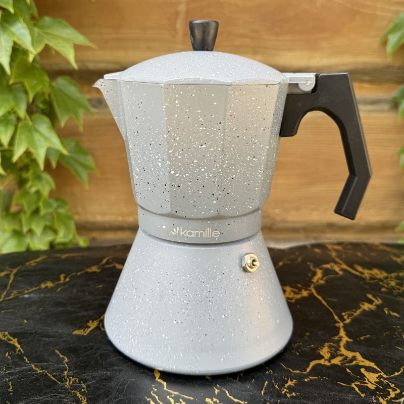 Кофеварка гейзерная Камилле Kamille Andel Grey 150мл на 3 чашки KM-2516GR
