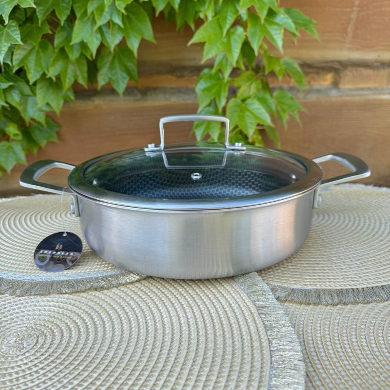 Сотейник Edenberg 28 * 7см з кришкою  нержав сталі  (EB-14922)
