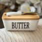 Белая фарфоровая масленка с ножом Butter PJ03629
