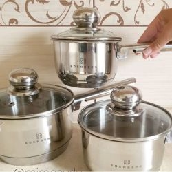 Ковш Edenberg 1,5 л 14 см EB-3033 с крышкой из нержавеющей стали