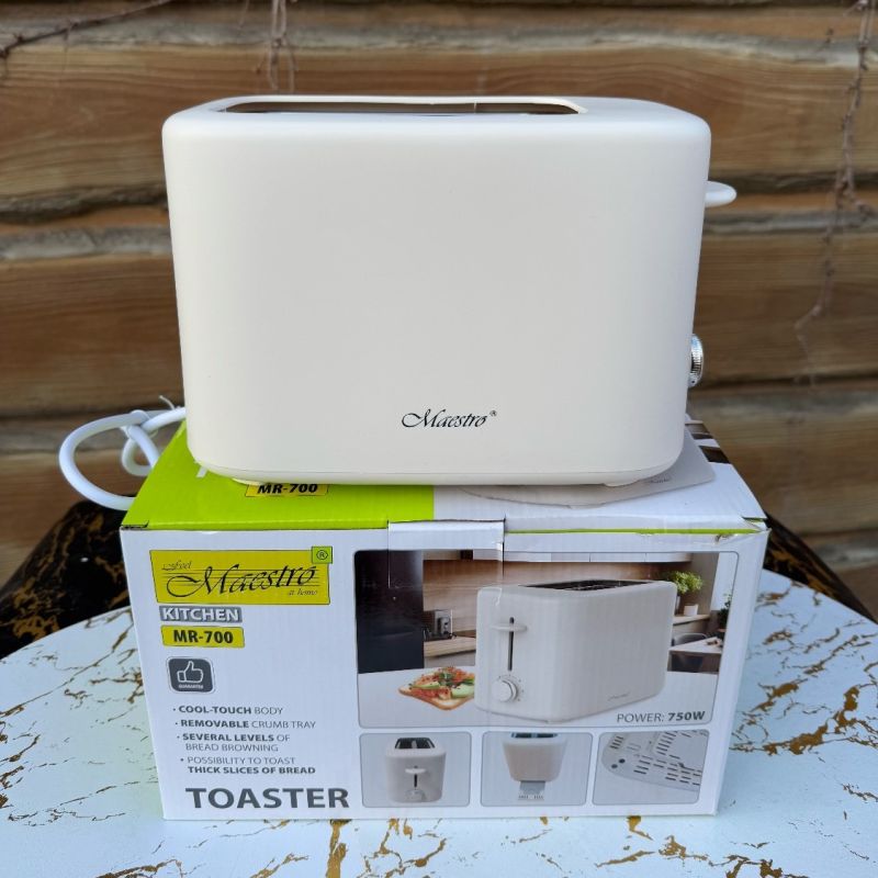 Тостер Maestro 750Вт бежевый (MR-700)